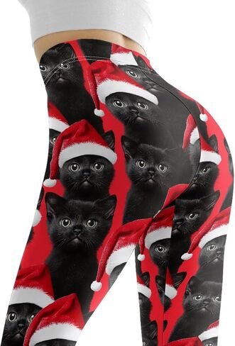 GLUDEAR Women's Ugly Christmas Holiday Leggings High Waist 3D Print Xmas Soft Legging in Kuwait