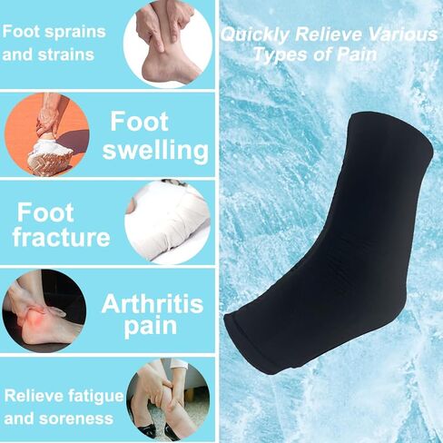 Ankle Ice Pack Wrap for Swelling, Reusable Ankle Ice Pack for Sprained Ankle Injuries, Cold Therapy Sock Compression, Plantar Fasciitis Relief, Achilles Tendonitis, Sore Feet, Foot & Heel (Large Size) in Saudi Arabia