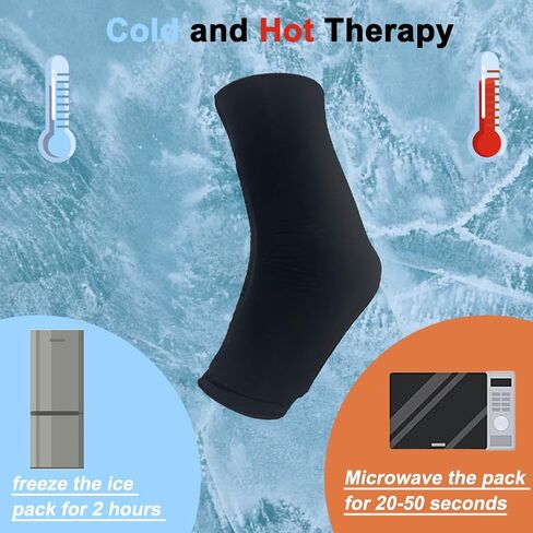 Ankle Ice Pack Wrap for Swelling, Reusable Ankle Ice Pack for Sprained Ankle Injuries, Cold Therapy Sock Compression, Plantar Fasciitis Relief, Achilles Tendonitis, Sore Feet, Foot & Heel (Large Size) in Saudi Arabia