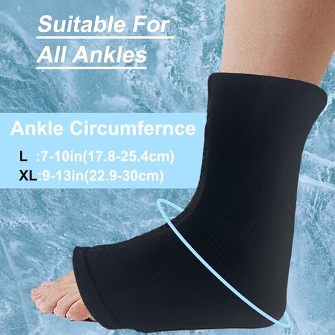 Ankle Ice Pack Wrap for Swelling, Reusable Ankle Ice Pack for Sprained Ankle Injuries, Cold Therapy Sock Compression, Plantar Fasciitis Relief, Achilles Tendonitis, Sore Feet, Foot & Heel (Large Size) in Saudi Arabia