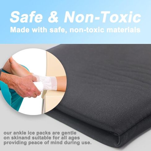 Ankle Ice Pack Wrap for Swelling, Reusable Ankle Ice Pack for Sprained Ankle Injuries, Cold Therapy Sock Compression, Plantar Fasciitis Relief, Achilles Tendonitis, Sore Feet, Foot & Heel (Large Size) in Saudi Arabia