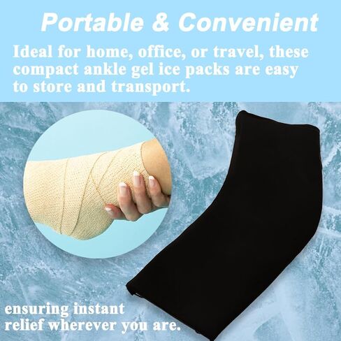 Ankle Ice Pack Wrap for Swelling, Reusable Ankle Ice Pack for Sprained Ankle Injuries, Cold Therapy Sock Compression, Plantar Fasciitis Relief, Achilles Tendonitis, Sore Feet, Foot & Heel (Large Size) in Saudi Arabia