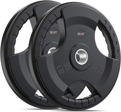 لوحة وزن SPART مقاس 2 بوصة مطلية بالمطاط للقبضة الأولمبية للحديد، ألواح وزن من الحديد الزهر الصلب في أزواج أو فردية لتدريب القوة، رفع الأثقال، كروس فيت، صالة الألعاب الرياضية المنزلية (5LB/10LB/25LB/35LB/45LB) in Kuwait
