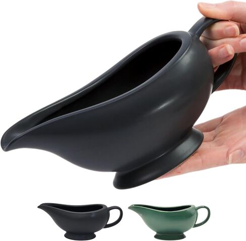 Gravy Boat - (14oz) Elegant Ceramic Gravy Bowl - Ceramic Gravy Boat - Stoneware Gravy Boat Warmer (Black) - Insulated Thanksgiving Gravy Boat in Saudi Arabia