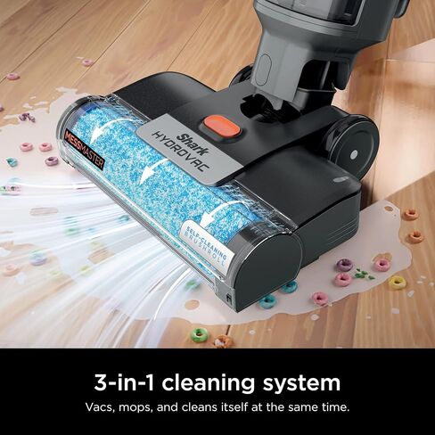 مكنسة كهربائية سلكية خفيفة الوزن من Shark HydroVac MessMaster، ممسحة 3 في 1 متعددة الأسطح ذاتية التنظيف، شفط قوي، أسود/رمادي فاتح (متجدد) in Saudi Arabia