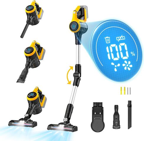 350W Cordless Vacuum Cleaner for DeWALT 20v Battery(No Battery), 30kPa 6 in 1 Lightweight Stick Vacuum with 2 Mode Suction, 180° Bendable Wand Stick Vacuum Cleaner for Home Hard Floor Pet Car Carpet in Saudi Arabia