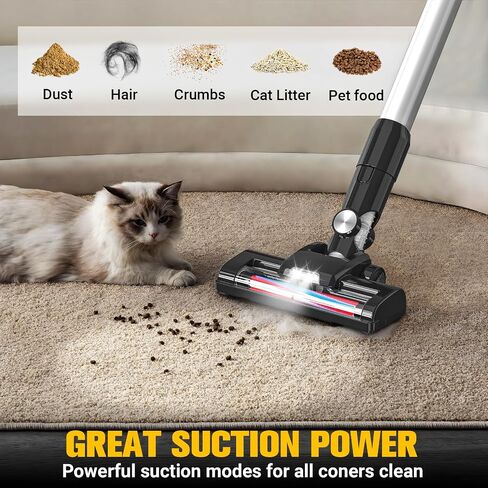 350W Cordless Vacuum Cleaner for DeWALT 20v Battery(No Battery), 30kPa 6 in 1 Lightweight Stick Vacuum with 2 Mode Suction, 180° Bendable Wand Stick Vacuum Cleaner for Home Hard Floor Pet Car Carpet in Saudi Arabia