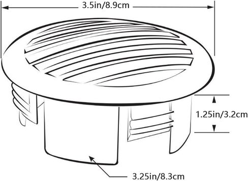 KIMISS 4pcs 3.5in Boat Vent, Boats Airflow Vent Cover Round Vent Louver Grille Cover 316 Stainless Steel High Polished for Yachts RVs in Saudi Arabia