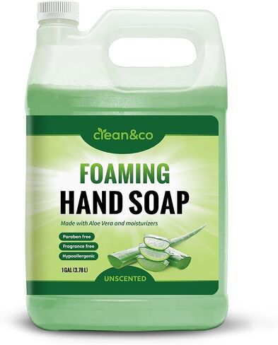 clean&co Foaming Hand Soap - Unscented Instant Foam Hand Wash Refill 1 Gallon (128 oz) Bulk Jug (Unscented) in Saudi Arabia
