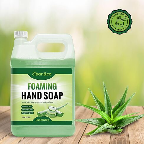 clean&co Foaming Hand Soap - Unscented Instant Foam Hand Wash Refill 1 Gallon (128 oz) Bulk Jug (Unscented) in Saudi Arabia