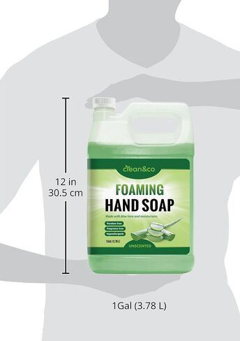 clean&co Foaming Hand Soap - Unscented Instant Foam Hand Wash Refill 1 Gallon (128 oz) Bulk Jug (Unscented) in Saudi Arabia