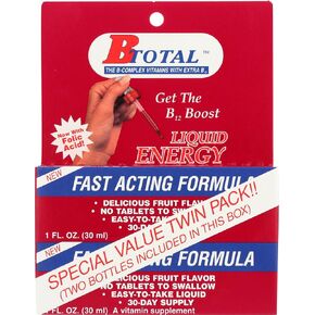 Sublingual BTotal Liquid Energy Twin Pack Vitamin Supplement, 1 Ounces (Pack of 3)