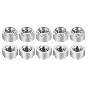 1/4-20 x 0.25"(DXL) Clinching Rivet Nut Fastener - 50Pack - Good for Construction Industry - Stainless Steel Pressure Riveting Nut - Silver