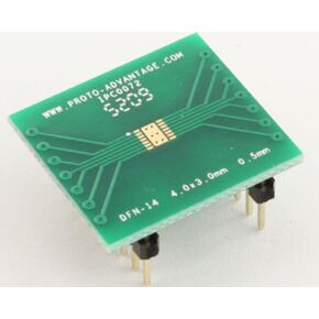 (Qty 2) Proto-Advantage IPC0072 DFN-14 to DIP-18 SMT Adapter (0.5 mm Pitch, 4.0 x 3.0 mm Body)