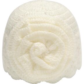 ZLYC Women Winter Knit Beanie Hat Soft Crochet Skullies Beanies with Flower Accent