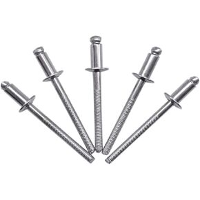 (Pack of 100) 5/32"" x 1/4"" (4.0 x 6 mm) Stainless Steel Blind Rivets Dome Head Pop Rivets DIN 7337 A2 Rivet Thumb Mandrel