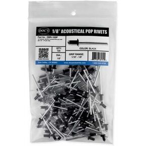 Doc's Industries 1/8″ Acoustical Blind Pop Rivets Black–100 Pack