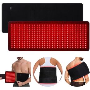 Red Light Therapy for Body, 31.5" x 11.8" Infrared Light Therapy Belt with 360 LEDs, 660nm Red Light & 850nm Infrared Light Therapy Mat with Timer for Back Shoulder Waist Muscle Pain Relief