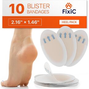 Fixic Blister Bandages for Feet - 36 PCS Pack - Hydrocolloid Bandages for Blister Prevention & Healing - Ideal Blister Pads Heel Protectors for Shoes - Soft Feet, Finger Bandages for Blister Healing!