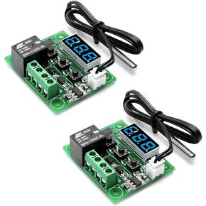 2pcs W1209 12V DC Digital Temperature Controller Board Micro Digital Thermostat -50-110°C Electronic Temperature Temp Control Module Switch