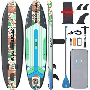 ZLX 10'6" x 33" Inflatable Stand Up Paddle Board SUP Board for All Skill Levels Youth & Adults Wide Stable Non-Slip Deck, Adjustable Paddle, Leash and Carry Bag in Kuwait