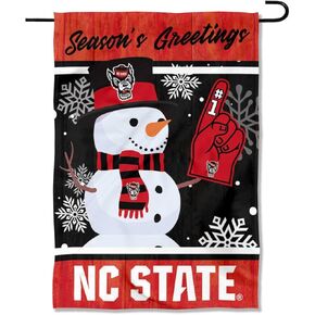 North Carolina State Wolfpack Holiday Winter Snow Garden Banner Flag