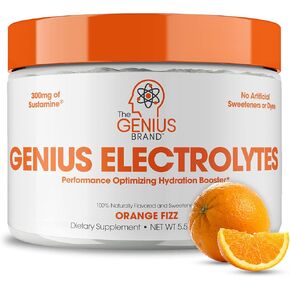 Genius Hydrate Stick Pack Powder Drink Mix - Sour Peach Rings Flavor, Natural Electrolyte Booster with Coconut Water & Potassium for Ultimate Hydration -20 Packets in Kuwait