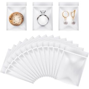 200pcs 1.3"x2" 4 Mil Mini Plastic Bags, Clear Small Zip Lock Bags Resealable Transparent Tiny Zipper Bags Pouches All Purpose Storage Bags for Jewelry, Snack, Bolts, Beads, Samples, Pills