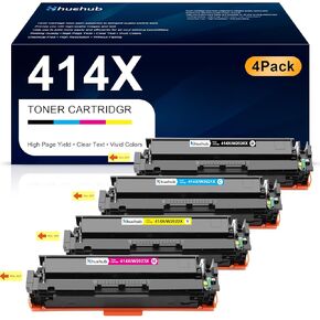 414X 414A Toner Cartridge (with Chip) Replactment for HP 414X 414A W2020X W2021X W2022X W2023X Toner for Color Pro MFP M479fdw M479fdn M479dw M454dw M454dn M479 M454 M455dn M480f Printer, 4 Pack