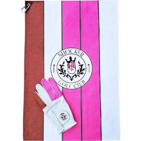 Shocker Towel Funny Golf Glove - Premium 100% Cabretta Leather Durable Grip Funny Gag Gift Shot Men's Adult Nice Shocker Ghost Golf Club Pink Brown
