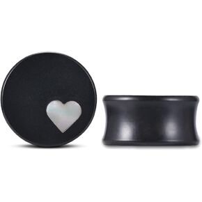 POBAISITER 2PCS Ebony Ear Gauges Tunnels Expander For Men Women Body Piercing Jewelry 0g-1 inch