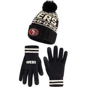 Ultra Game Adults Unisex NFL Official Super Soft Cable Knit Winter Beanie Knit Hat with Extra Warm Touch Screen Gloves
