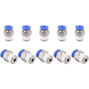 10 X Male Straight Connector Tube OD 1/8" X NPT 1/4 PU Air Push In Fitting
