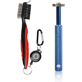 HIFROM Golf Accessories Set - Golf Club Groove Sharpener with Retractable Cord Golf Club Brush/Groove Cleaner for Golf Clubs