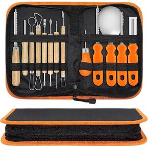 Pumpkin Carving Kit Halloween Tools, 13PCS Professional Heavy duty Carving Set, Stainless Steel Double sided Carving Kit, Halloween Decorative Pumpkin Lanterns, Halloween Gifts