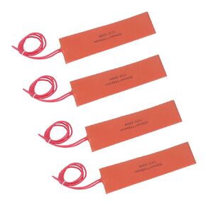 50X150mm Silicone Heater Mat 4 PCS Silicone Rubber Heating Pad 12V 20W Electric Blanket Flexible Mat Flexible Heater Mat 200℃ for Industrial Equipment Pipes 4 Silicone Ru