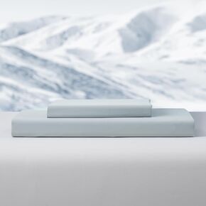 Dream Valley® Twin Size Cooling Fitted Sheet with 1 Pillowcase, Q-Max > 0.4 Aerocool™ 2 PCS with No Flat Sheet, Cooling for Night Sweats, Hot Sleepers, Ivory