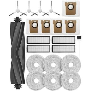 21 PCS Replacement Part for Dreame L10 Ultra /L10s ultra /L10s pro/ L10s Pro Gen 2/ L10 prime; Xiaomi X10+/ X20+ Vacuum Cleaner, 1 Rubber Main Brush，6 Mop Pads ，5 Dust Bag ，4 Filters