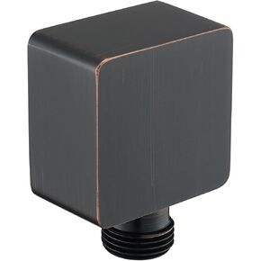 Wall Supply Elbow for Handshower, Brass Square Wall Mount Shower Hose Connectorm1/2"for Handheld Hand Shower-Oil Rubber Brushed