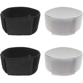 4 PCS Soccer Shin Guard Straps Adjustable Shin Fixed Strip Non-Slip Soccer Sock Straps for Youth Soccer Running Cycling Sports Black and White