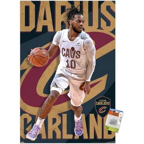 Trends International NBA Cleveland Cavaliers - Darius Garland 23 Wall Poster, 22.37" x 34.00", Poster & Push Pin Bundle