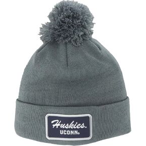 ZHATS Standard NCAA Officially Licensed Pom Beanie Patch Brick Gray, Grey, One Size