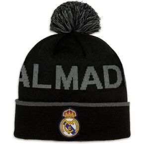 Icon Sports Officially Licensed Real Madrid Pom Beanie - Premium Soft Knit Winter Hat for Real Madrid Fans, Warm Soccer Fan Gear