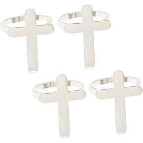 Zerodeko 4pcs Cross Napkin Ring Valentines Day Napkin Ring Blessed Napkin Rings Napkin Circle Serviette Buckle Nativity Napkin Holder Cross Napkin Holder Napkin Buckle Alloy The Cross