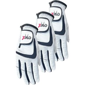 GMX Golf Gloves for Right Hand, Cabretta Leather, Breathable Comfotable Fit (Pack of 3)