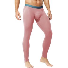 Ouruikia Men's Thermal Underwear Bottoms Silky Smooth Long Johns Thermals Pants Soft Base Layer Tights Leggings