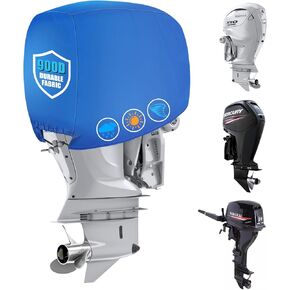 Outboard Motor Cover Waterproof Heavy Duty 900D Oxford Boat Motor Cover Fits 50-115 HP Outboard Engine,Blue