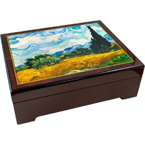 Wheat Field with Cypresses Musical Jewelry Box by The San Francisco Music Box