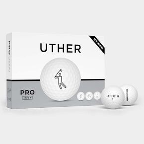Uther PRO Icon Golf Balls – Engineered for Pro Distance, High Trajectory + Spin & Soft Feel (Pack of 12)