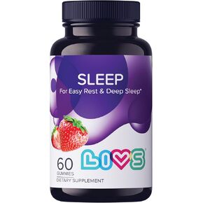 LIVS Sleep - Sleep Gummies, Melatonin and Magnesium Gummies, Sleep Aid Gummy for Adults, Organic with No Artificial Flavors, Strawberry Flavor, Vegan, 60 Count